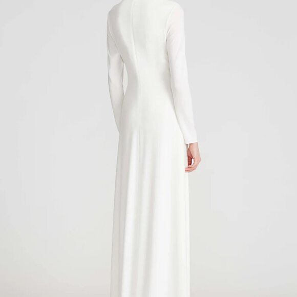 Halston Heritage Vera Jersey Gown, White/Pristine - Picture 2 of 8